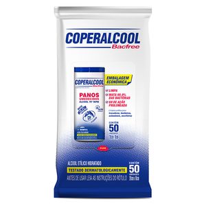Panos Umedecidos Coperalcool Bacfree Clássico Refil com 50Unidades