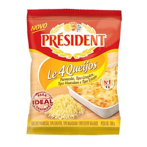 Queijo President 4 Queijos Ralado 100g