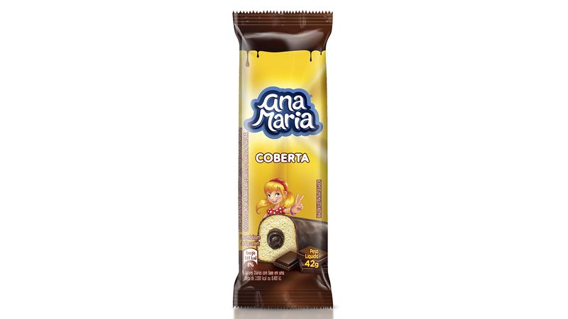 Bolinho Ana Maria Coberto com Chocolate 42g - Covabra