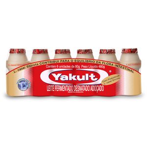 Leite Fermentado Yakult Bandeja 480g com 6Unidades