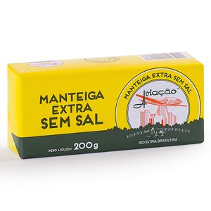 Manteiga Aviação sem Sal Tablete 200g