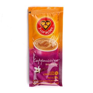 Cappuccino 3 Corações Baunilha Sachê 20g