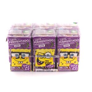 Leite Fermentado Bob Esponja Uva 480g com 6Unidades