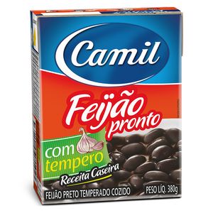 Feijão Camil Preto Temperado Cozido 380g