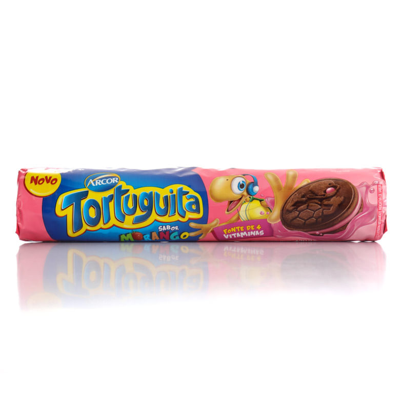 Biscoito Tortuguita Recheado Morango 130g - Covabra