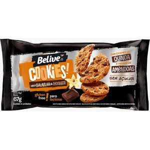 Cookie Belive Zero Açucar Lactose e Gluten Baunilha e Gotas Chocolate 67g