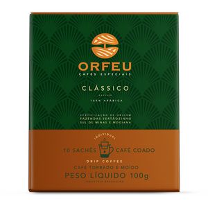 Café Orfeu Drip Coffee Clássico com 10 Sachês 100g