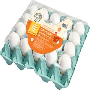 Ovos Brancos Mantiqueira Happy Eggs Grande Pvc Caixa com 20un
