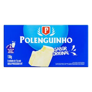 Queijo Processado Polenguinho Natural com 8Unidades 136 g