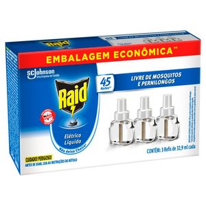 Refil Elétrico Raid 45 Noites com 3un 32,9ml