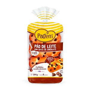 Pão de Leite Paderri com Gotas de Chocolate 264g