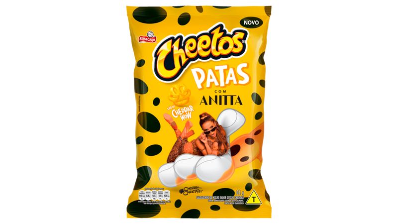 Ofertas de Salgadinho Cheetos Patas com Anitta Cheddar Wow 61g