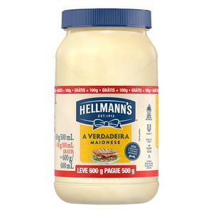 Maionese Hellmann's Tradicional Leve 600 Pague 500g