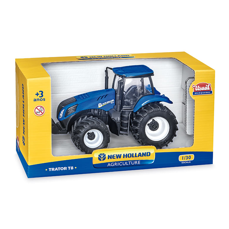 Brinquedo Infantil Trator T8 New Holland Agricultura Usual - 588 - Fabrica  da Alegria