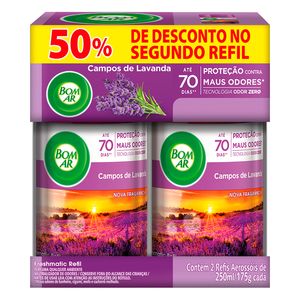 Desodorizador Bom Ar Freshmatic Lavanda com 50% Desconto no Segundo Refil