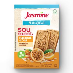 Biscoito Jasmine Sou Sweet Zero Açúcar Maracujá e Chia 75g