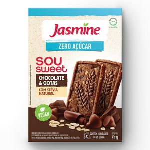 Biscoito Jasmine Sou Sweet Zero Açúcar Chocolate com Gotas 75g