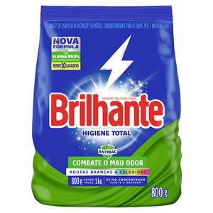 Lava Roupas Brilhante Sanitizante Higiene Total Sachê 800g