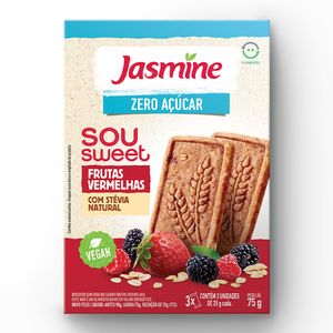 Biscoito Jasmine Sou Sweet Zero Açúcar Frutas Vermelhas 75g
