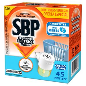 Aparelho Elétrico Sbp 45 Noites Cheiro Suave + Refil 35ml com 1un