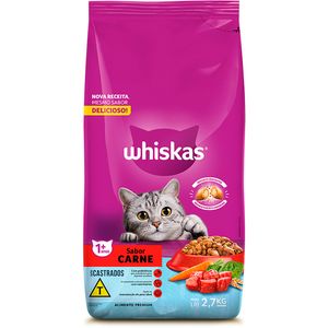 Alimento para Gatos Whiskas Gatos Castrados Carne 2,7kg