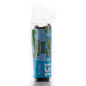 Saco Plástico Dover Roll para Lixo Reciclado Preto 15l 40Unidades