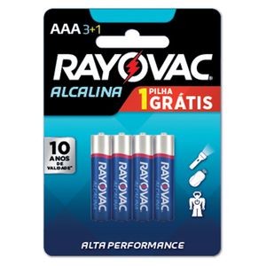Pilha Rayovac Alcalina AAA Palito Leve 4 Pague 3Unidades