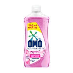 Lava Roupas Omo Liquido Roupas Finas e Delicadas Original 900ml Grátis 200ml