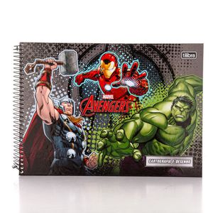 Caderno Cartografia Tilibra Personagens Avengers sem Seda 80 Folhas
