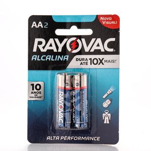 Pilha Rayovac Alcalina Pequena AA2 com 2Unidades