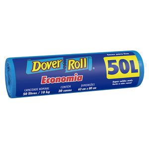 Saco Plástico Dover Roll para Lixo Economia Azul 50l 30Unidades