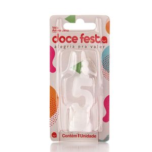 Vela Aniversário Doce Festa Skin Branca N.5