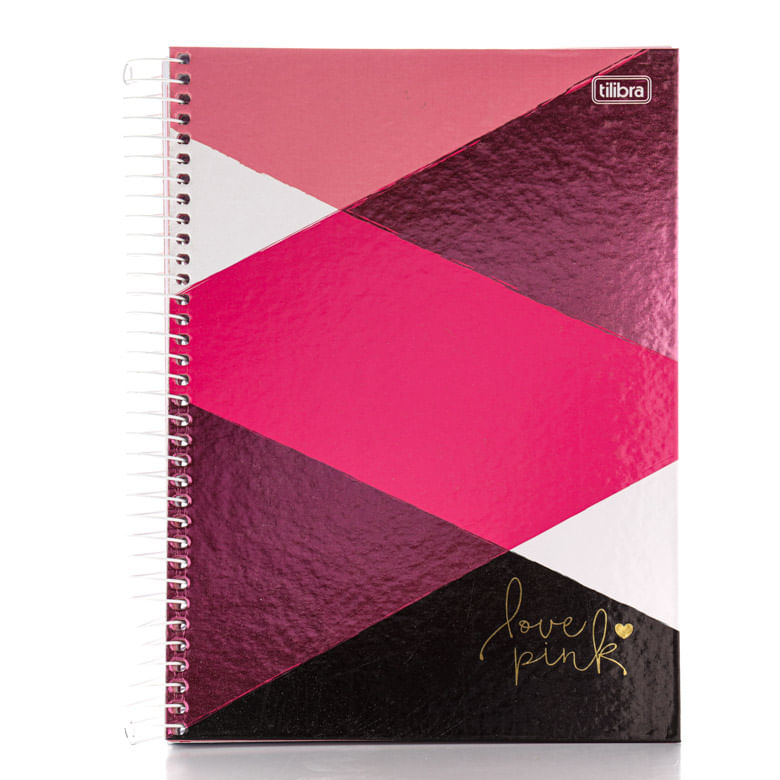 Caderno Universitário Tilibra Capa Dura Love Pink 10 Matérias 160 Folhas Covabra 7470