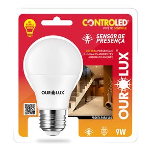 Lâmpada Ourolux Controled 9w Sensor de Presença