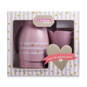 Kit Bule Térmico Sanremo 700ml + Filtro para Café N.102 Rosa