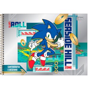 Caderno Cartografia Tilibra Capa Dura Esp Sonic 80 Folhas