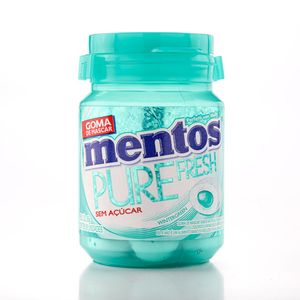 Goma Mascar Mentos Purê Fresh Green Garrafa 56g