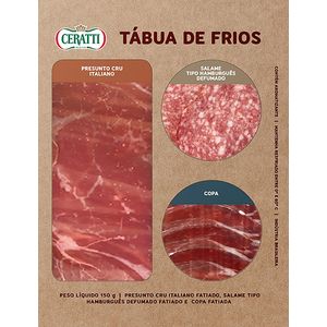 Tábua Ceratti de Frios Presunto, Salame e Copa Fatiados 150g