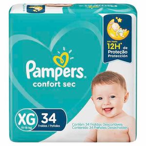 Fralda Pampers Confort Sec Mega Extra Grande 34Unidades