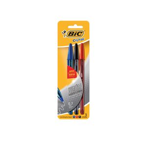 Caneta Bic Cristal Ultra Fina 0,7 com 3Unidades
