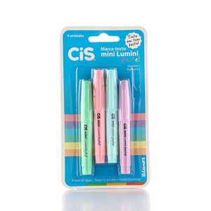 Caneta Cis Mini Lumini Pastel Blister 4Unidades