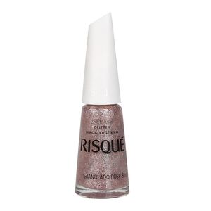 Esmalte Risque Hipoalergênico Efeito Gliter Granulado Rose