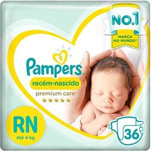 Fralda Pampers Premium Care Recém Nascido 36Unidades