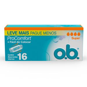Absorvente Interno O.B. Procomfort Super Leve Mais Pague Menos 16Unidades