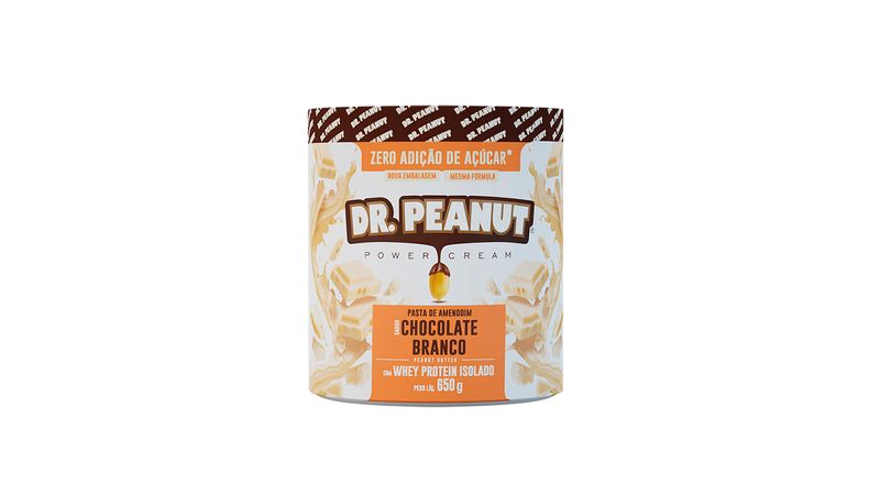 Pasta Amendoim Dr.Peanut com Whey Proten Zero Açucar Chocolate Branco 650g  - Covabra