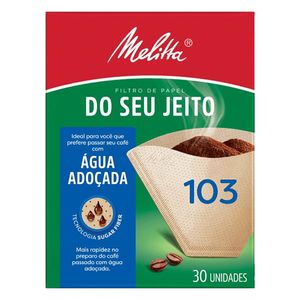 Filtro de Papel Melitta Água Adocada 103 30Unidades