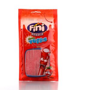 Balas de Gelatina Fini Tubinho Cítrico Morango 80g