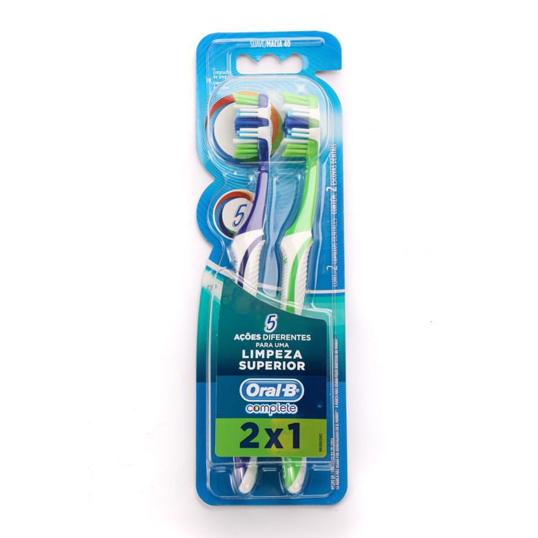 Escova Dental Oral B Complete 5 Macia 40 Leve 2 Pague 1Unidades - Covabra