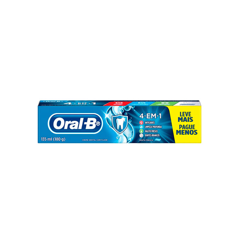 Creme Dental Oral B 4 Em 1 Lv+ Pg- 180g - Covabra