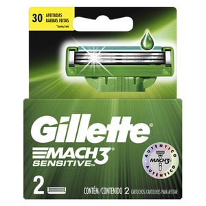 Carga Gillette Mach3 Sensitive com 2un